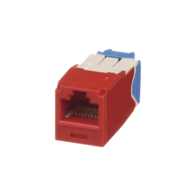 PANDUIT - Conector Jack RJ45 Estilo TG, Mini-Com, Categoría 6A, de 8 Posiciones y 8 Cables, Color Rojo