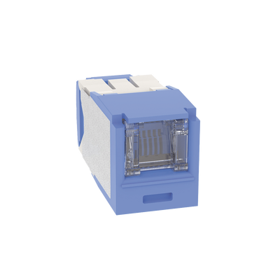 PANDUIT - Conector Jack RJ45 Estilo TG con Ventana, Mini-Com, Categoría 6A, de 8 Posiciones y 8 Cables, Color Azul