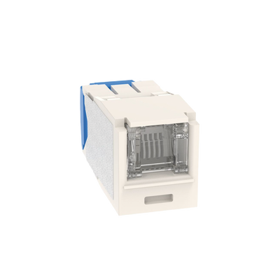 PANDUIT - Conector Jack RJ45 Estilo TG con Ventana, Mini-Com, Categoría 6A, de 8 Posiciones y 8 Cables, Color Blanco