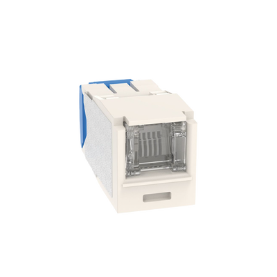 PANDUIT - Conector Jack RJ45 Estilo TG con Ventana, Mini-Com, Categoría 6A, de 8 Posiciones y 8 Cables, Color Blanco
