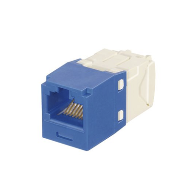 PANDUIT - Conector Jack RJ45 Estilo TG con Llaveado Azul, Mini-Com, Categoría 6, de 8 Posiciones y 8 Cables