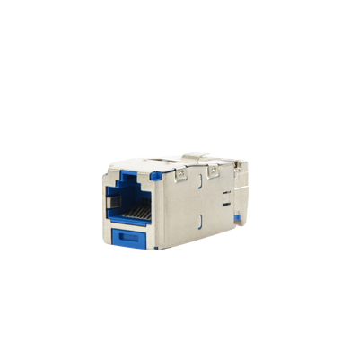 PANDUIT - Conector Jack RJ45 Blindado, Estilo TG, Mini-Com, Categoría 6A, de 8 Posiciones y 8 Cables, Color Azul