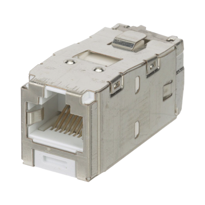 PANDUIT - Conector Jack RJ45 Blindado, Estilo TG, Mini-Com, Categoría 6A, de 8 Posiciones y 8 Cables, Color Blanco