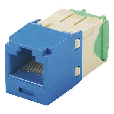 PANDUIT - Conector Jack RJ45 Estilo TG, Mini-Com, Categoría 6, de 8 Posiciones y 8 Cables de Calibre 28/30 AWG, Color Azul