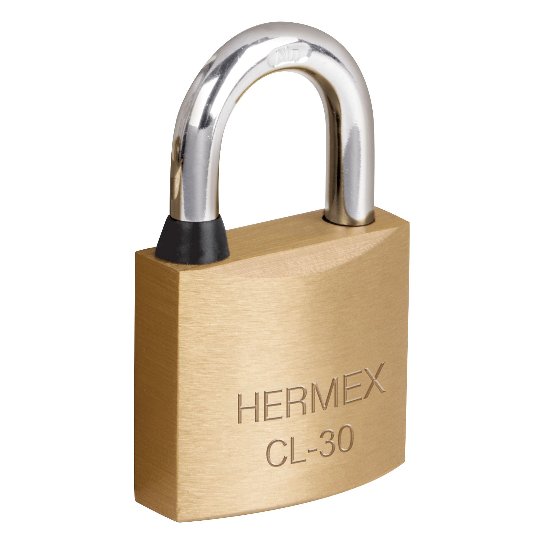 Candado de laton 30 mm gancho corto en blister, HERMEX