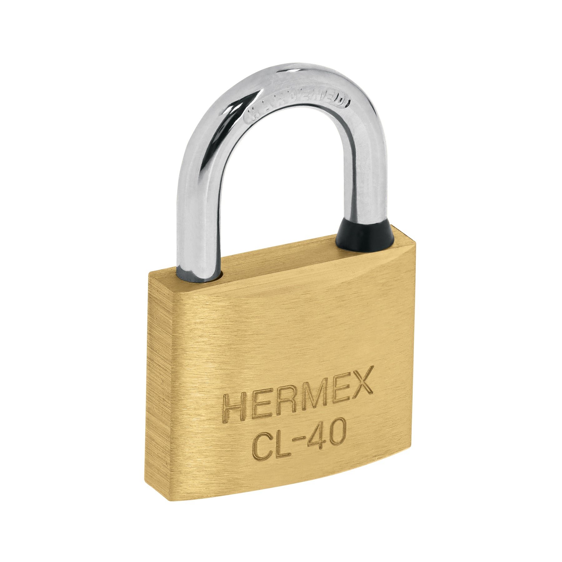 Candado de laton 40 mm gancho corto en blister, HERMEX