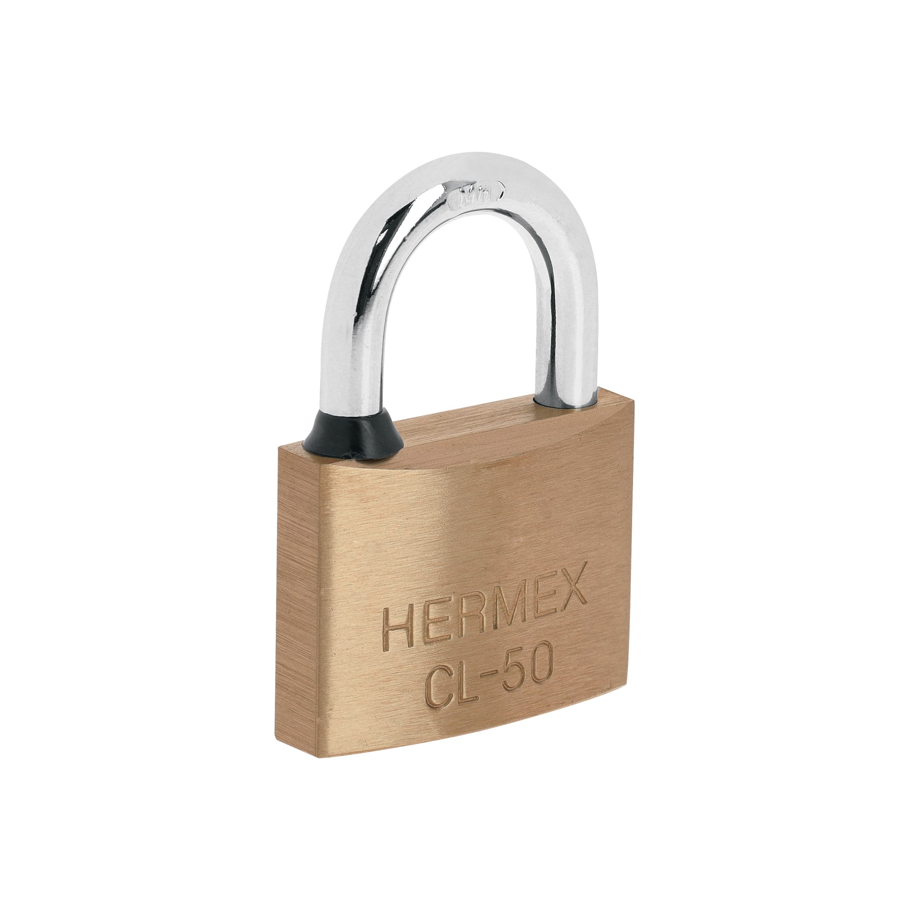 Candado de laton 50 mm gancho corto en blister, HERMEX