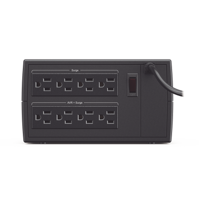 CYBERPOWER - Regulador De Voltaje de 1000VA/500W, Entrada NEMA 5-15P, Con 8 Salidas NEMA 5-15R y Supresión de Picos a 245 Joules