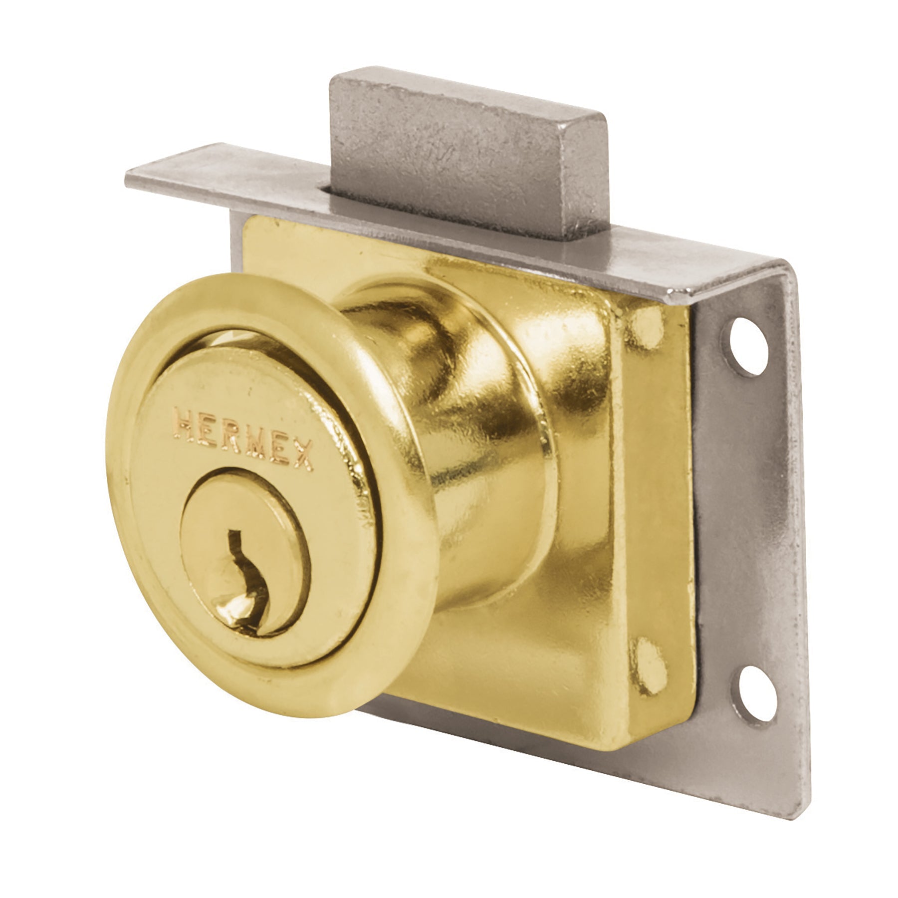 Cerradura para mueble, modelo 24, laton, HERMEX