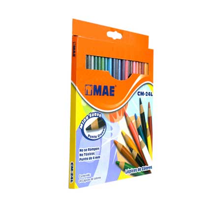MAE - COLORES LARGOS MAE CAJA C/24 PIEZAS 4MM