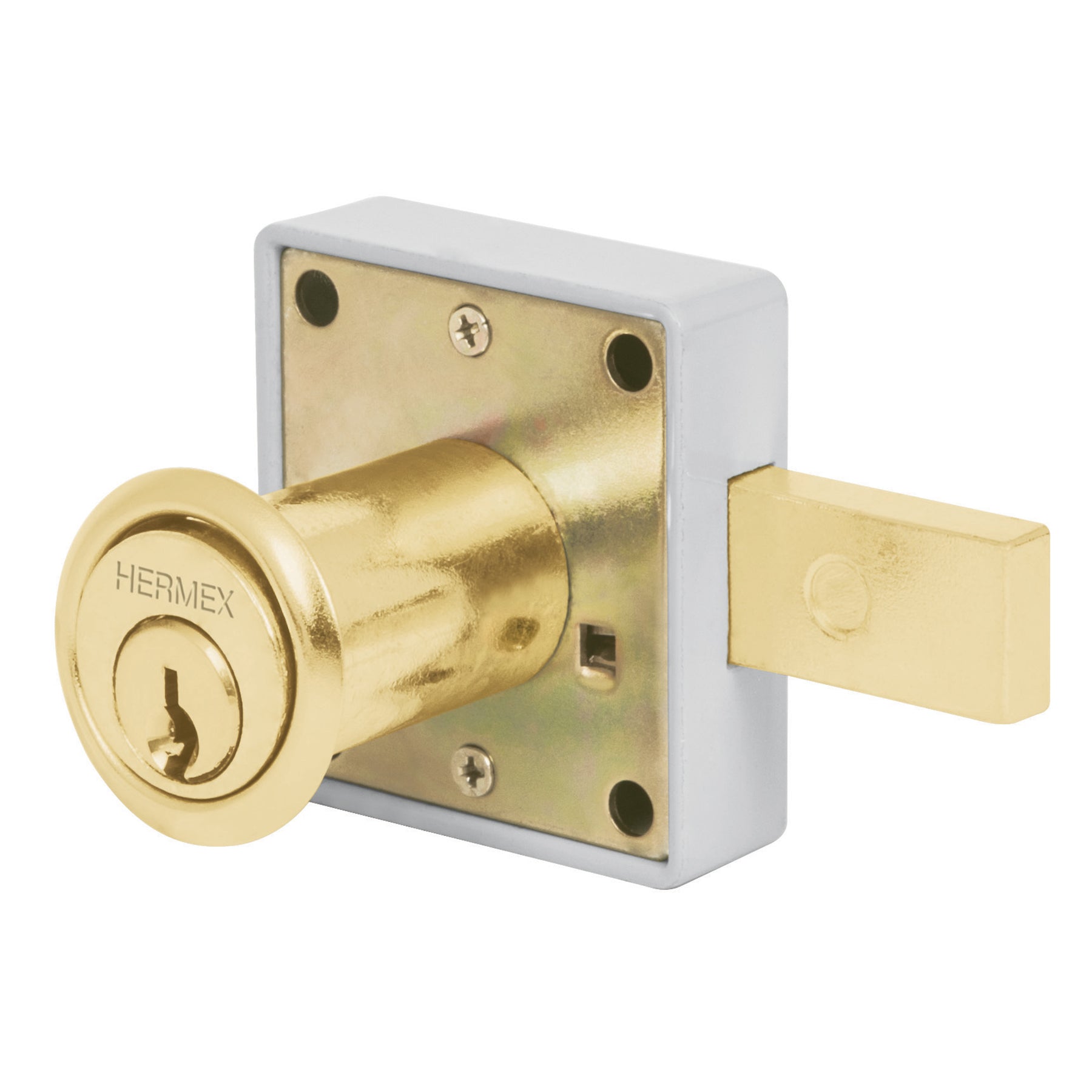 Cerradura para mueble, modelo 25, laton, HERMEX