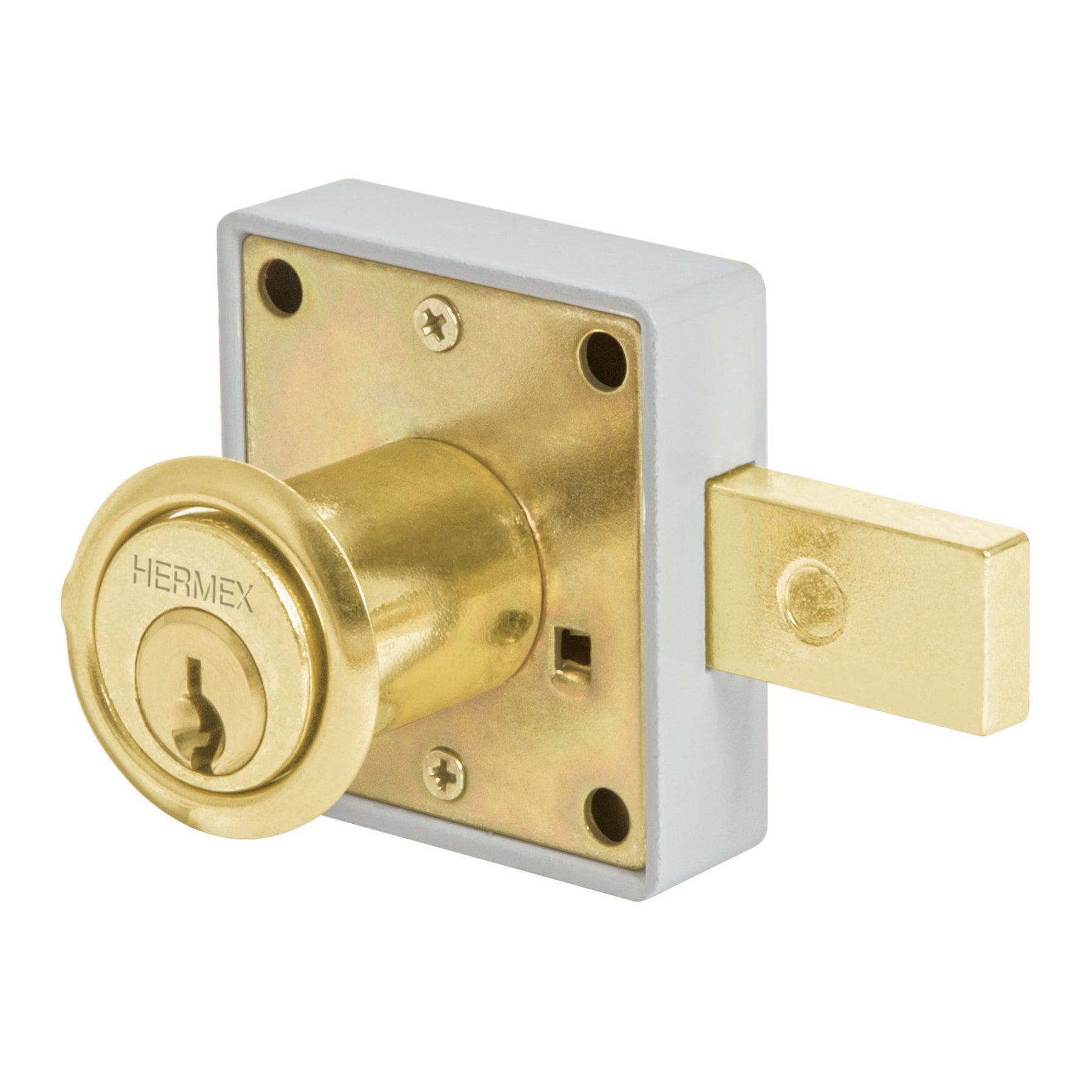 Cerradura para mueble, modelo 26, laton, HERMEX