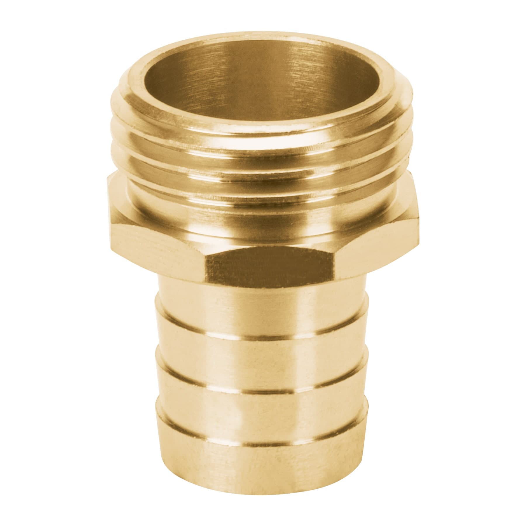 Conector 3/4' macho de laton solido para manguera, Truper