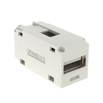 PANDUIT - Módulo Acoplador USB 2.0, Hembra a Hembra, Tipo Mini-Com, Color Blanco Mate