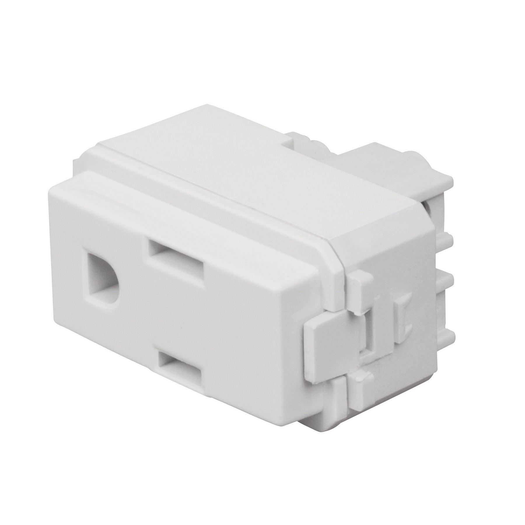 Contacto sencillo, 2 polos + tierra, linea Italiana, blanco