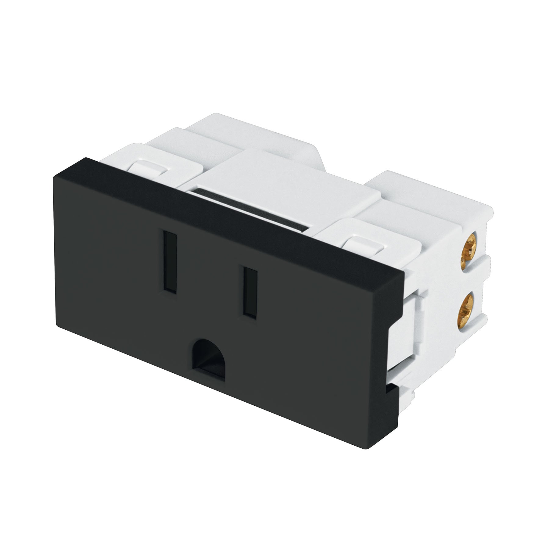 Contacto aterrizado negro de 1 modulo, linea Lisboa, Volteck