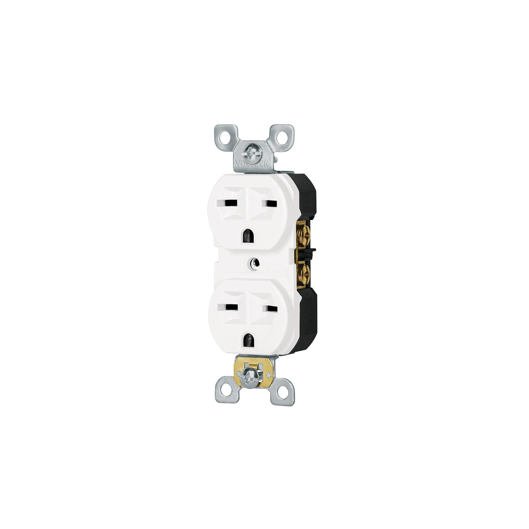Contacto duplex, cara de chino, Standard, blanco, Volteck