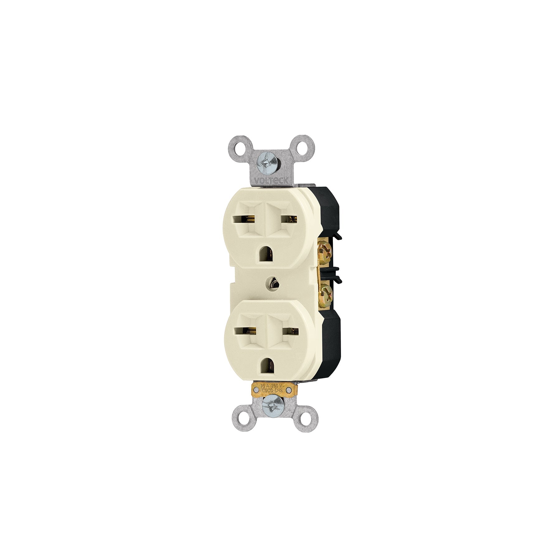 Contacto duplex, cara de chino, Standard, marfil, Volteck