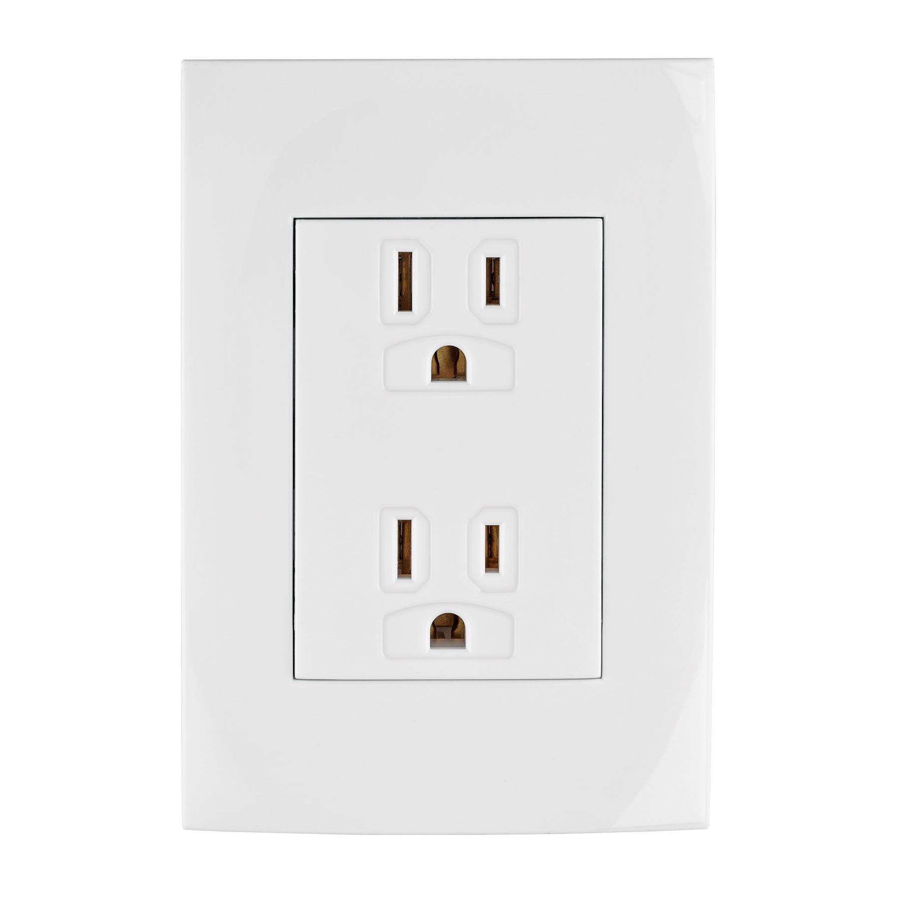 Contacto duplex, 2 polos + tierra, linea Oslo, blanco