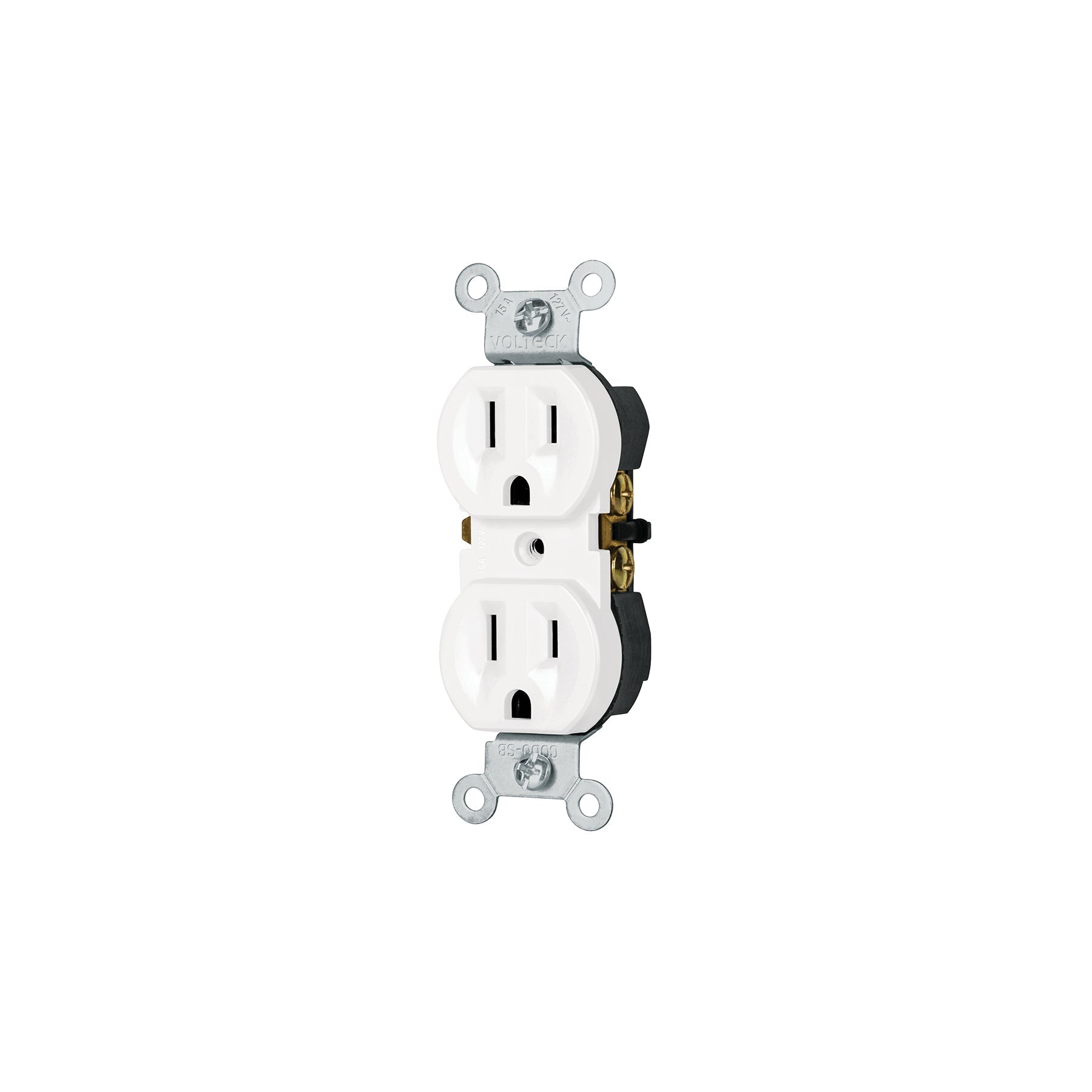 Contacto duplex, 2 polos 3 hilos, Standard, blanco, Volteck
