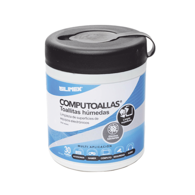 SILIMEX - Toallas húmedas antibacteriales, para limpieza de gabinetes, equipos de cómputo, audio, vídeo y telefonía, 30 piezas