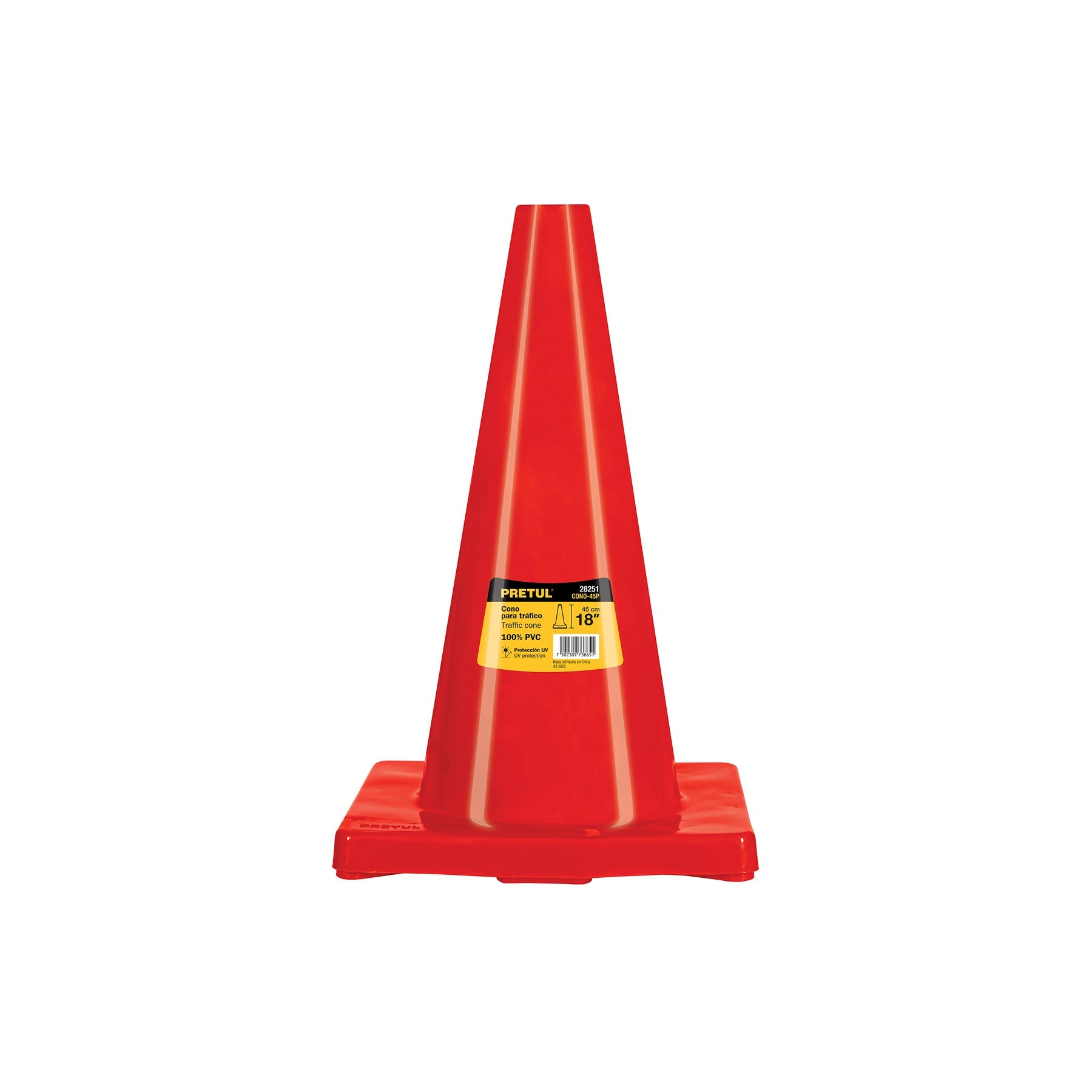 Cono de precaucion de 45 cm de PVC, Pretul
