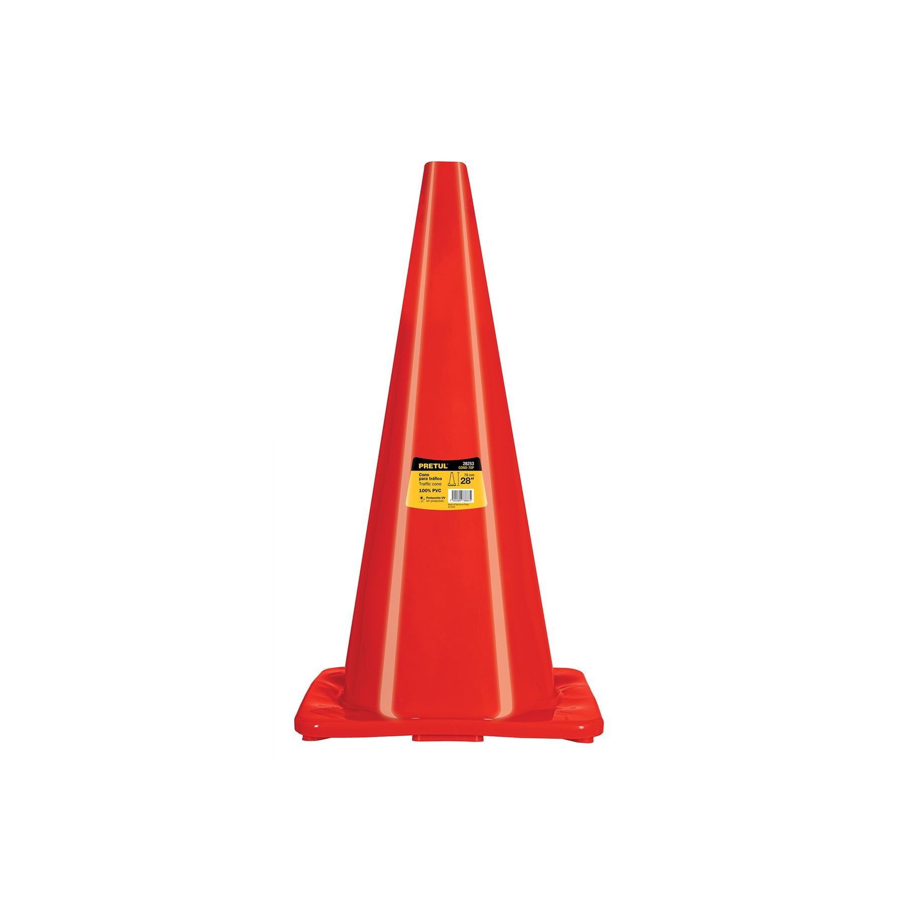 Cono de precaucion de 70 cm de PVC, Pretul