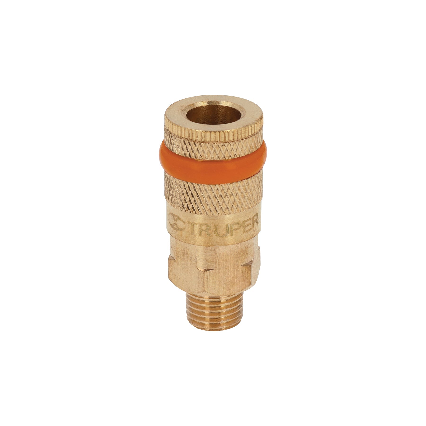Cople rapido de laton, macho, cuerda 1/4' NPT, TRUPER