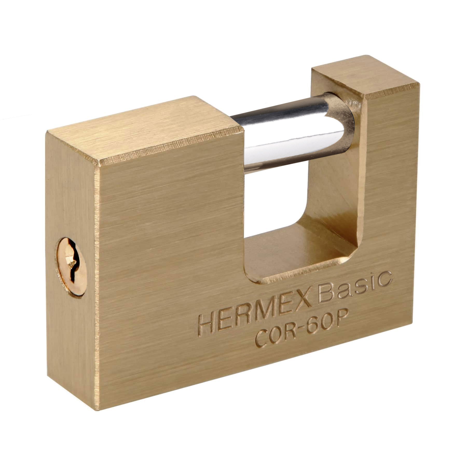 Candado antipalanca 60 mm cuerpo de laton, HERMEX BASIC