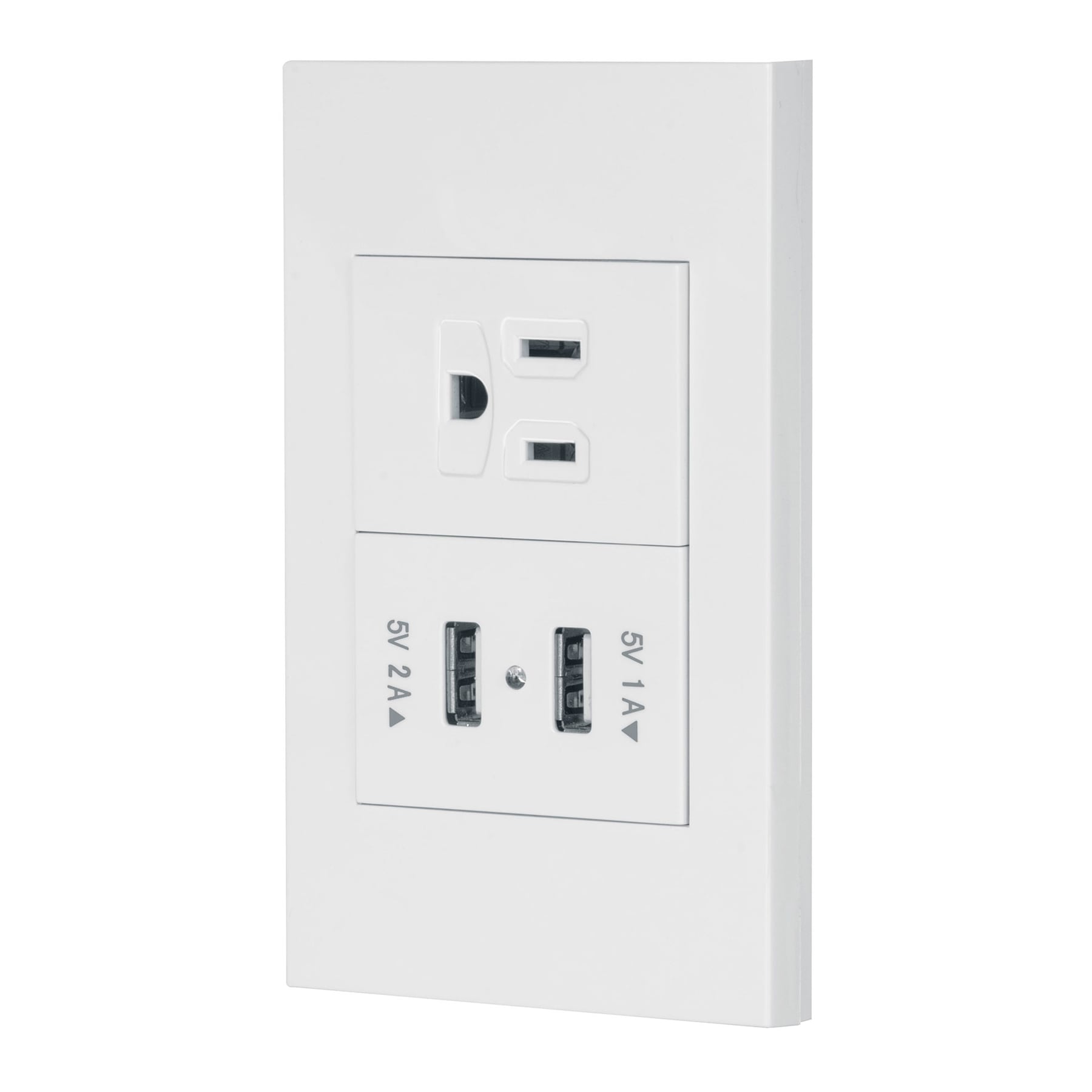 Placa armada 1contacto, 2puertos USB, 1.5mod,Espa–ola,blanco
