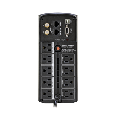 CYBERPOWER - UPS de 1000 VA/600 W, Topología Línea Interactiva, Entrada 120 Vca NEMA 5-15P, Tipo Mini Torre, Con 9 Tomas NEMA 5-15R