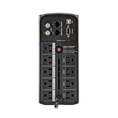 CYBERPOWER - UPS de 1000 VA/600 W, Topología Línea Interactiva, Entrada 120 Vca NEMA 5-15P, Tipo Mini Torre, Con 9 Tomas NEMA 5-15R