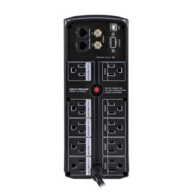 CYBERPOWER - UPS de 1350 VA/815 W, Topología Línea Interactiva, Entrada 120 Vca NEMA 5-15P, Tipo Mini Torre, Con 10 Tomas NEMA 5-15R