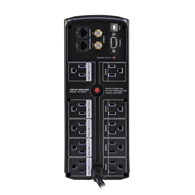 CYBERPOWER - UPS de 1350 VA/815 W, Topología Línea Interactiva, Entrada 120 Vca NEMA 5-15P, Tipo Mini Torre, Con 10 Tomas NEMA 5-15R