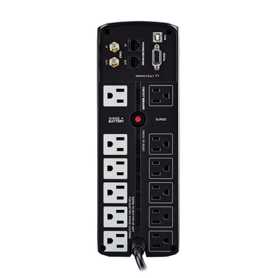 CYBERPOWER - UPS de 1500 VA/900 W, Topología Línea Interactiva, Entrada 120 Vca NEMA 5-15P, Tipo Mini Torre, Con 12 Tomas NEMA 5-15R