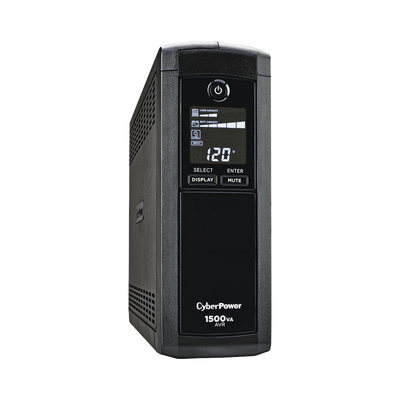 CYBERPOWER - UPS de 1500 VA/900 W, Topología Línea Interactiva, Entrada 120 Vca NEMA 5-15P, Tipo Mini Torre, Con 12 Tomas NEMA 5-15R