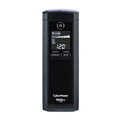 CYBERPOWER - UPS de 1500 VA/900 W, Topología Línea Interactiva, Entrada 120 Vca NEMA 5-15P, Tipo Mini Torre, Con 12 Tomas NEMA 5-15R