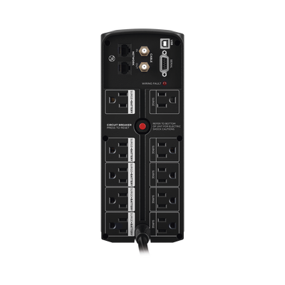 CYBERPOWER - UPS de 1500 VA/900 W, Topología Línea Interactiva, Entrada 120 Vca NEMA 5-15P, Tipo Torre, Con 8 Tomas NEMA 5-15R