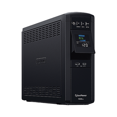 CYBERPOWER - UPS de 1500 VA/900 W, Topología Línea Interactiva, Entrada 120 Vca NEMA 5-15P, Onda Senoidal Pura, Tipo Torre, Con 10 Tomas NEMA 5-15R