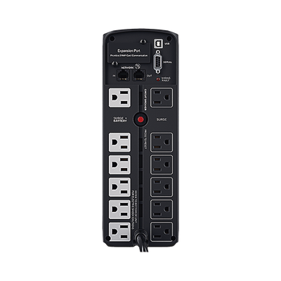 CYBERPOWER - UPS de 1500 VA/900 W, Topología Línea Interactiva, Entrada 120 Vca NEMA 5-15P, Onda Senoidal Pura, Tipo Torre, Con 10 Tomas NEMA 5-15R