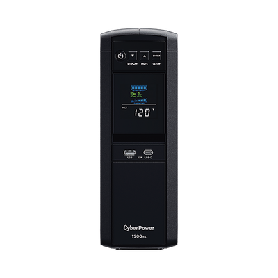 CYBERPOWER - UPS de 1500 VA/900 W, Topología Línea Interactiva, Entrada 120 Vca NEMA 5-15P, Onda Senoidal Pura, Tipo Torre, Con 10 Tomas NEMA 5-15R