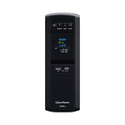 CYBERPOWER - UPS de 1500 VA/900 W, Topología Línea Interactiva, Entrada 120 Vca NEMA 5-15P, Onda Senoidal Pura, Tipo Torre, Con 10 Tomas NEMA 5-15R