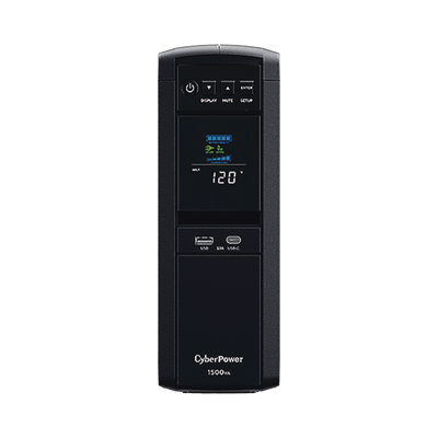 CYBERPOWER - UPS de 1500 VA/900 W, Topología Línea Interactiva, Entrada 120 Vca NEMA 5-15P, Onda Senoidal Pura, Tipo Torre, Con 10 Tomas NEMA 5-15R