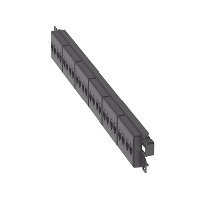 PANDUIT - Panel de Parcheo con 24 Acopladores Mini-Com, Plano, Categoría 5e, de 1 UR, Color Negro