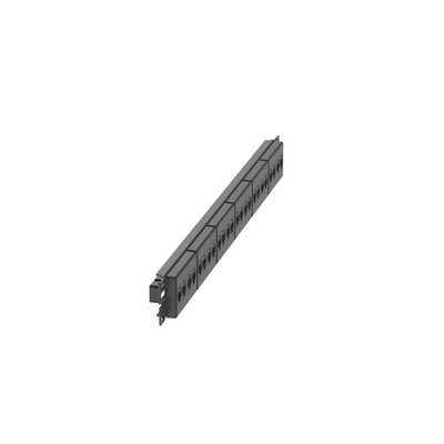 PANDUIT - Panel de Parcheo con 24 Acopladores Mini-Com, Plano, Categoría 6, de 1 UR, Color Negro