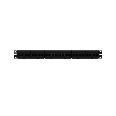 PANDUIT - Panel de Parcheo con 24 Acopladores Mini-Com, Plano, Categoría 6A, de 1 UR, Color Negro