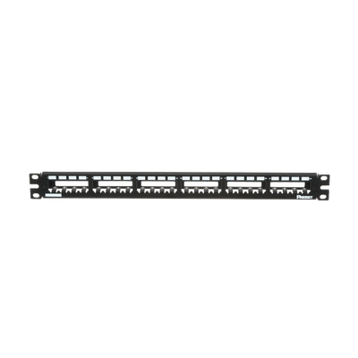 PANDUIT - Panel de Parcheo Modular Mini-Com (Sin Conectores), Plano, Totalmente Blindado, de 24 Puertos, 1UR