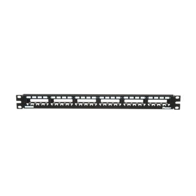 PANDUIT - Panel de Parcheo Modular Mini-Com (Sin Conectores), Plano, Totalmente Blindado, de 24 Puertos, 1UR