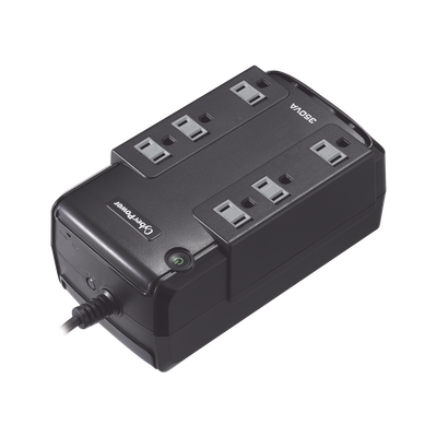 CYBERPOWER - UPS de 350 VA/255 W, Topología Standby, Entrada 120 Vca NEMA 5-15P, Tipo Gabinete Compacto, Con 6 Tomas NEMA 5-15R