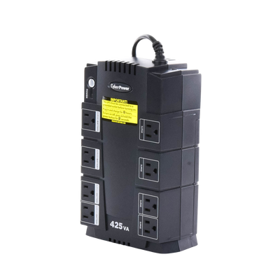 CYBERPOWER - UPS de 425 VA/255 W, Topología Standby, Entrada 120 Vca NEMA 5-15P, Tipo Gabinete Compacto, Con 8 Tomas NEMA 5-15R